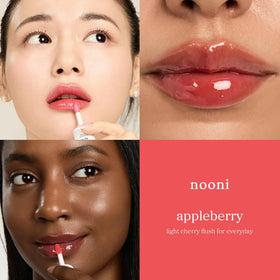 NOONI Huile à Lèvres Teintée Appleberry 20g couleur sur un support