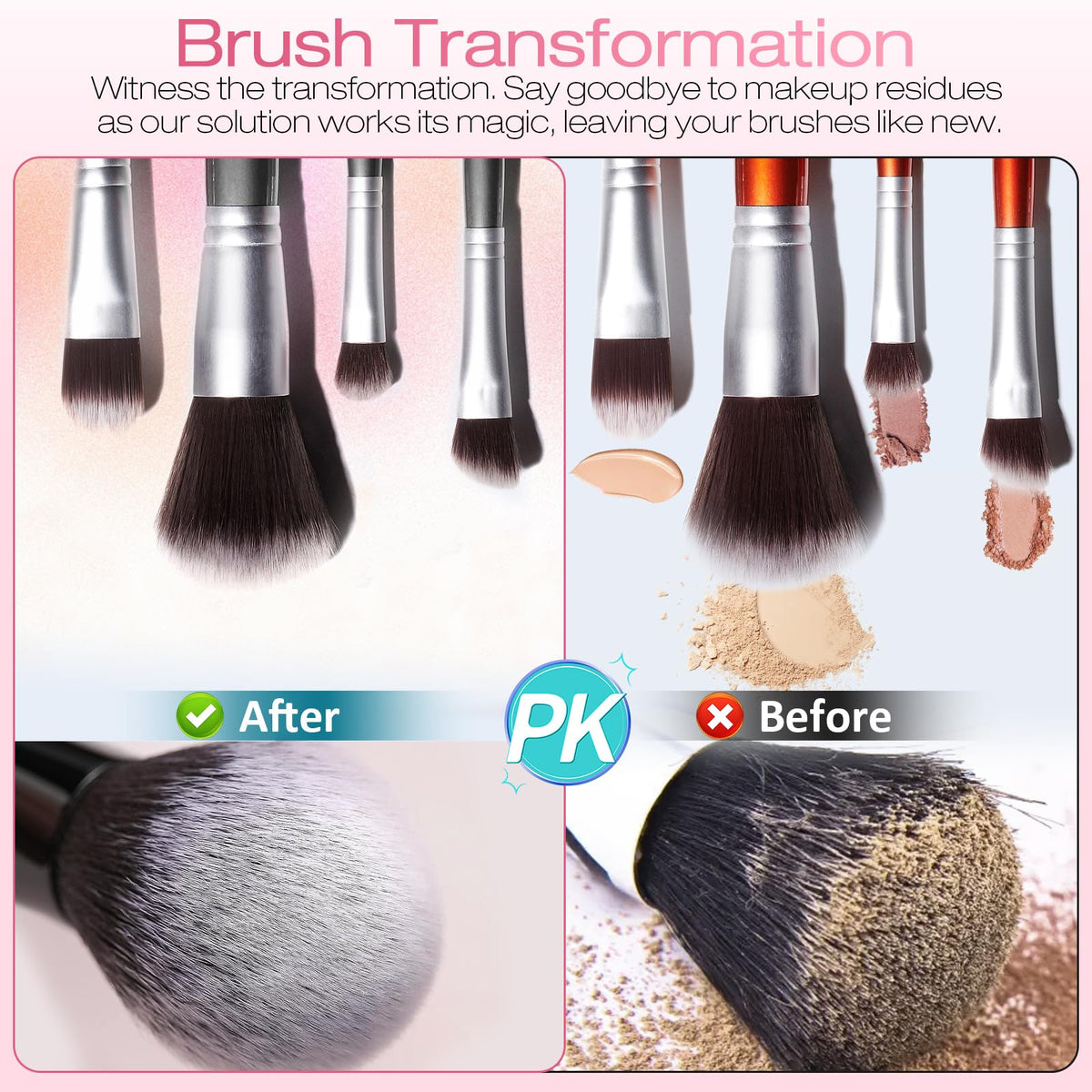 Norate nettoyant pour pinceaux sur un fond de maquillage