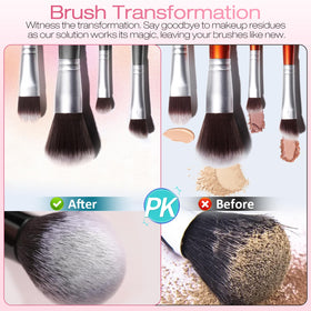 Norate nettoyant pour pinceaux sur un fond de maquillage