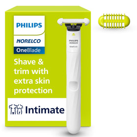 Norelco OneBlade Intimate tondeuse avec lame SkinProtect vue de face