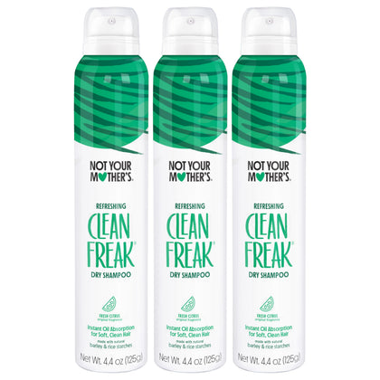 Not Your Mother's Clean Freak Shampoo Secs 3-Pack avec flacon de 4,4 oz chacun