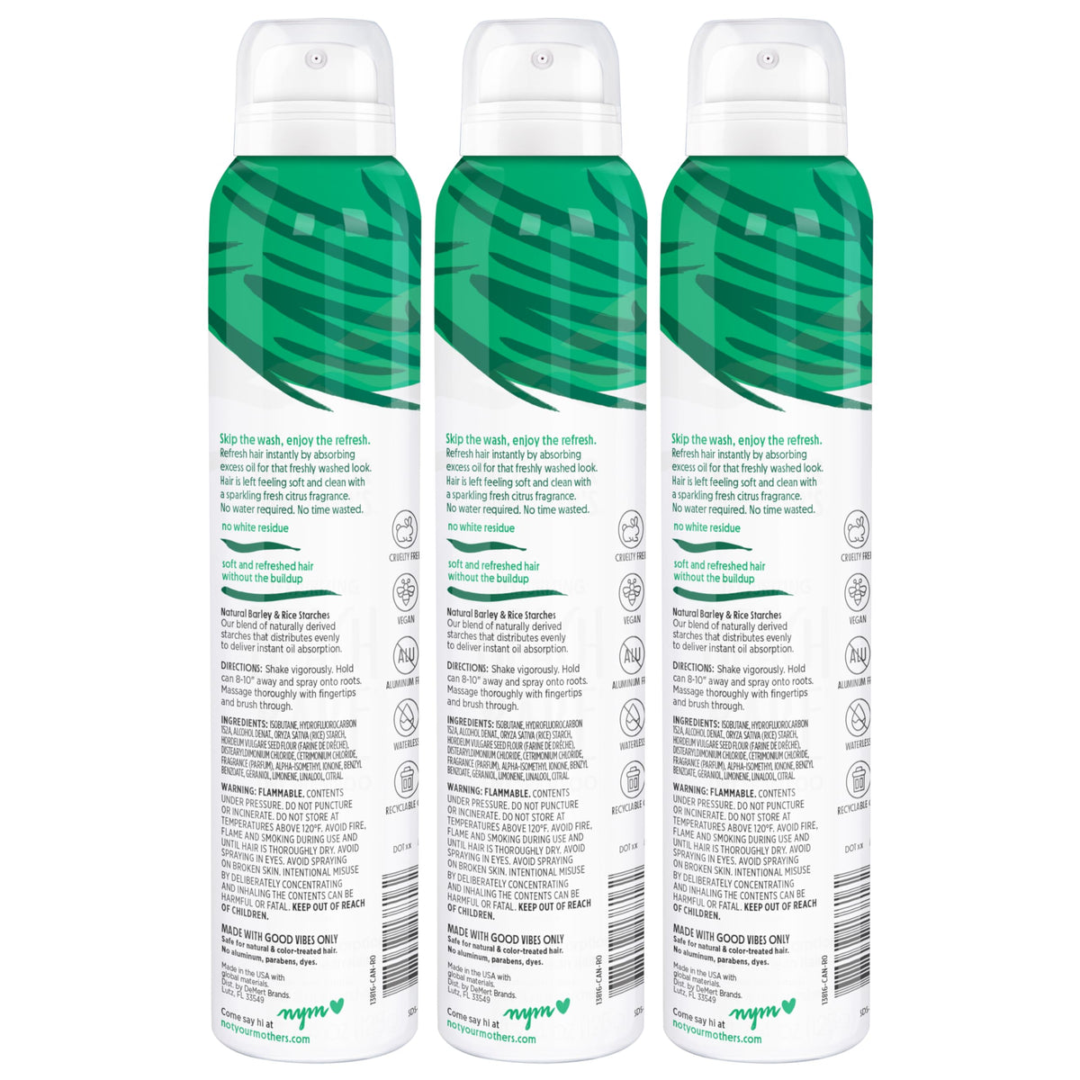 Not Your Mother's Clean Freak Shampoo Secs sur une coiffeuse