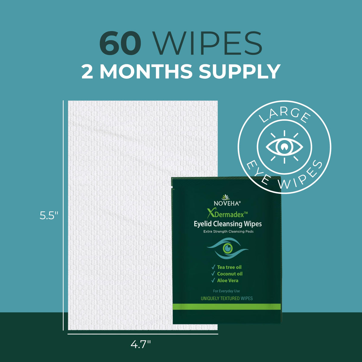 NOVEHA Lingettes démaquillantes sur fond blanc