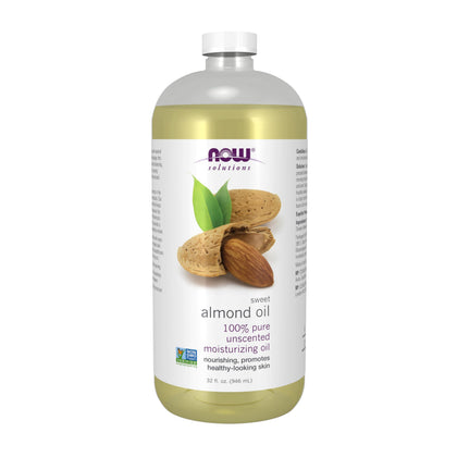 NOW Foods Huile d'Amande Douce Pure 32 oz vue de face