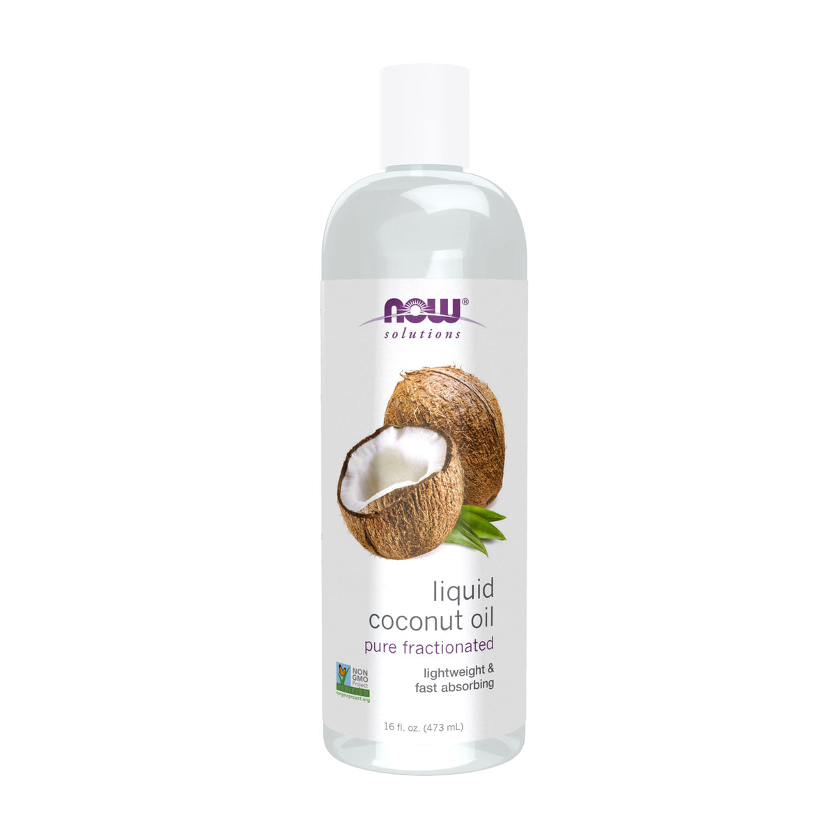 NOW Foods Huile de Coco Liquide 481g vue de face