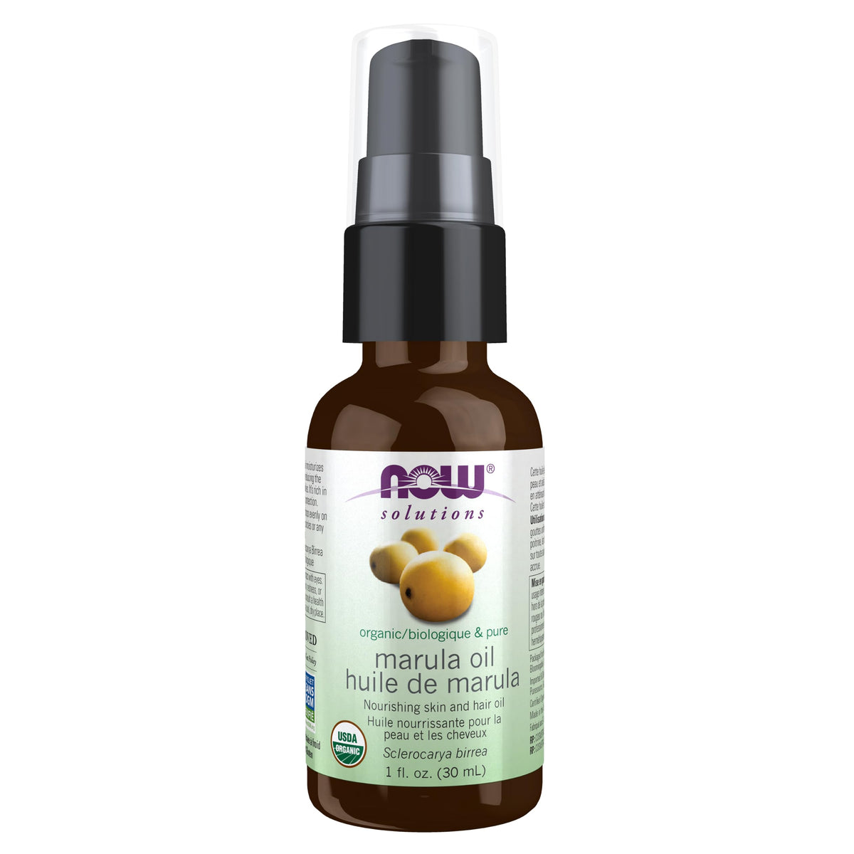 NOW Foods Huile de Marula Bio 30 ml vue de face