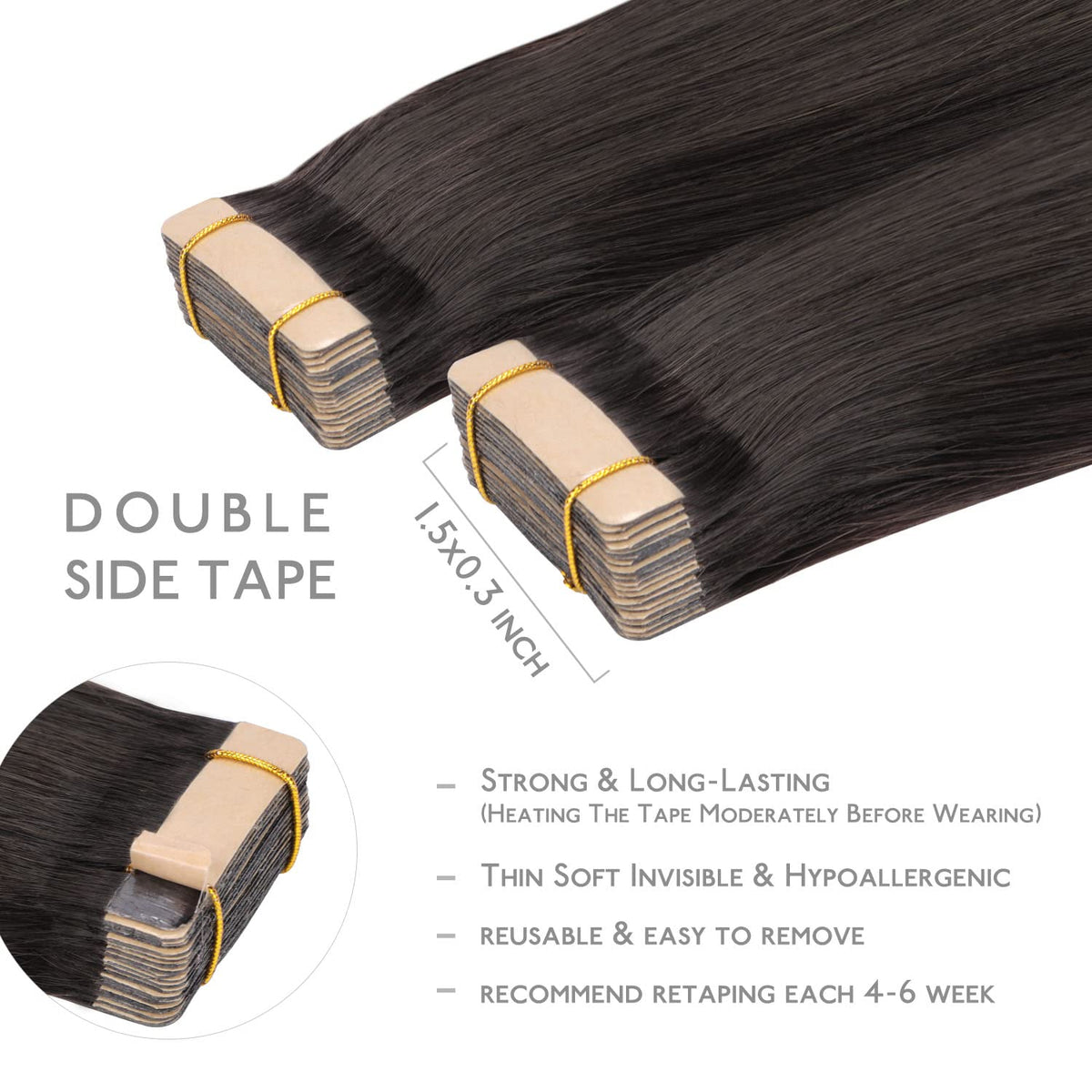 Nuances de brun et blond des extensions Wennalife