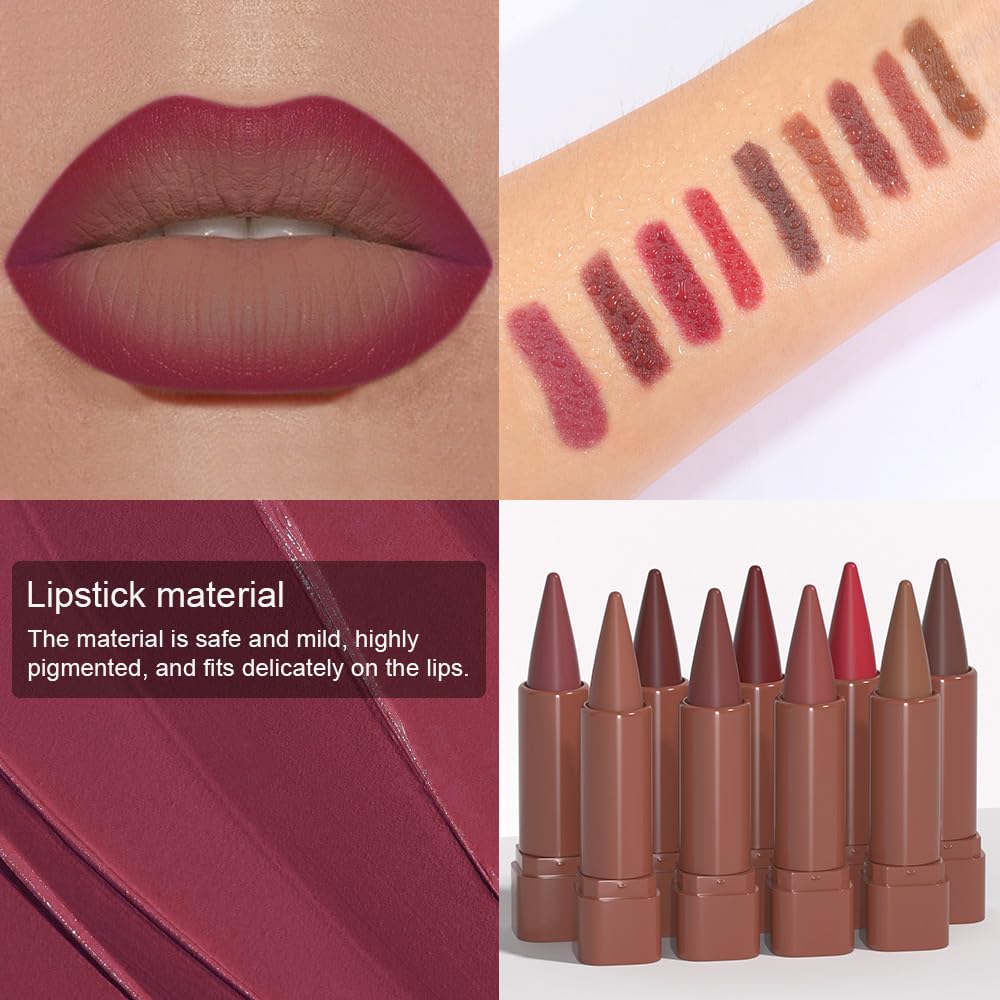nuances variées du crayon à lèvres et rouge à lèvres evpct