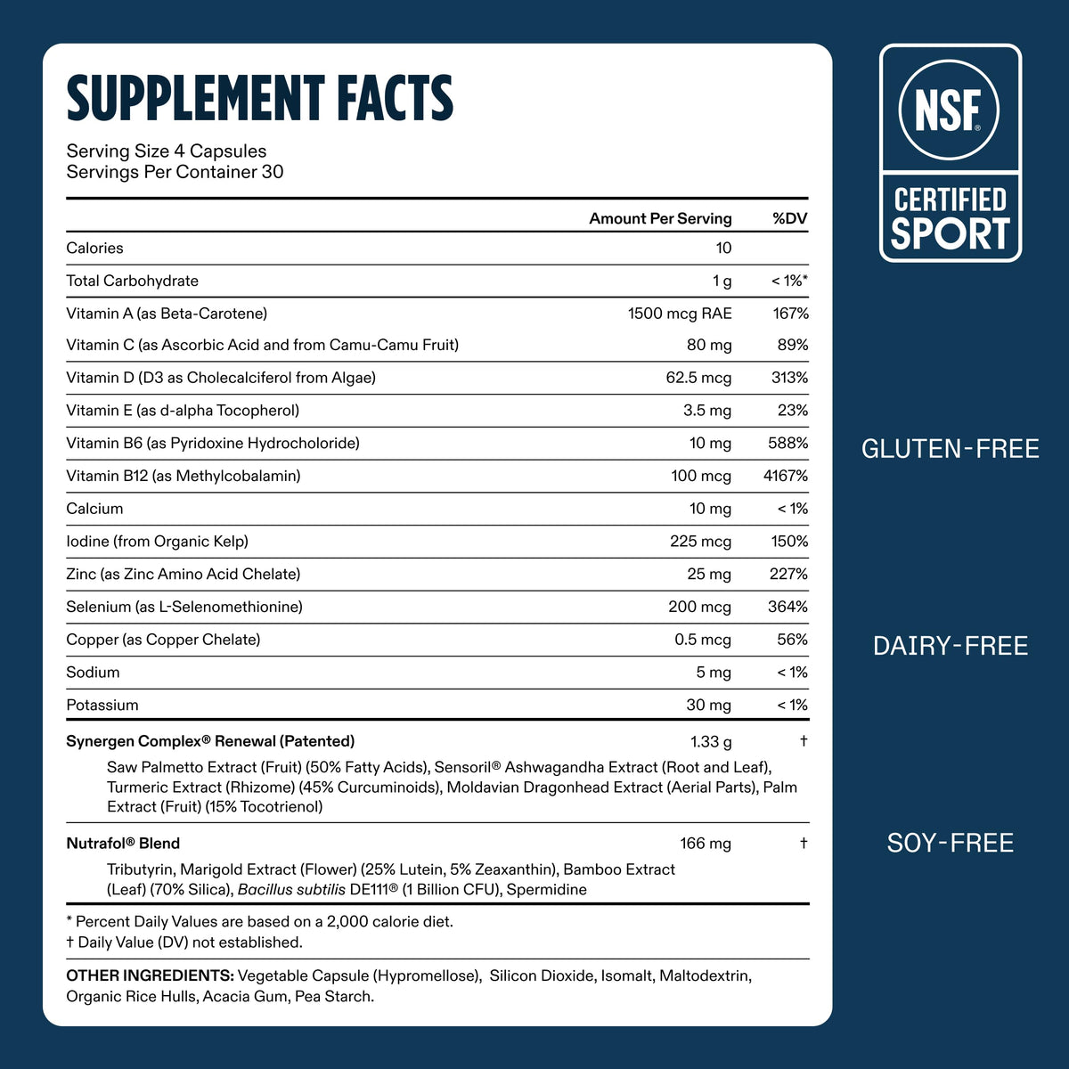 Nutrafol Compléments Capillaires 50+ pour Hommes, bouteille ouverte avec capsules visibles