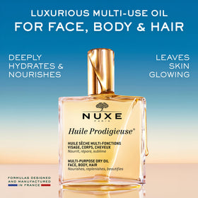 Nuxe Huile Prodigieuse texture non grasse sur peau