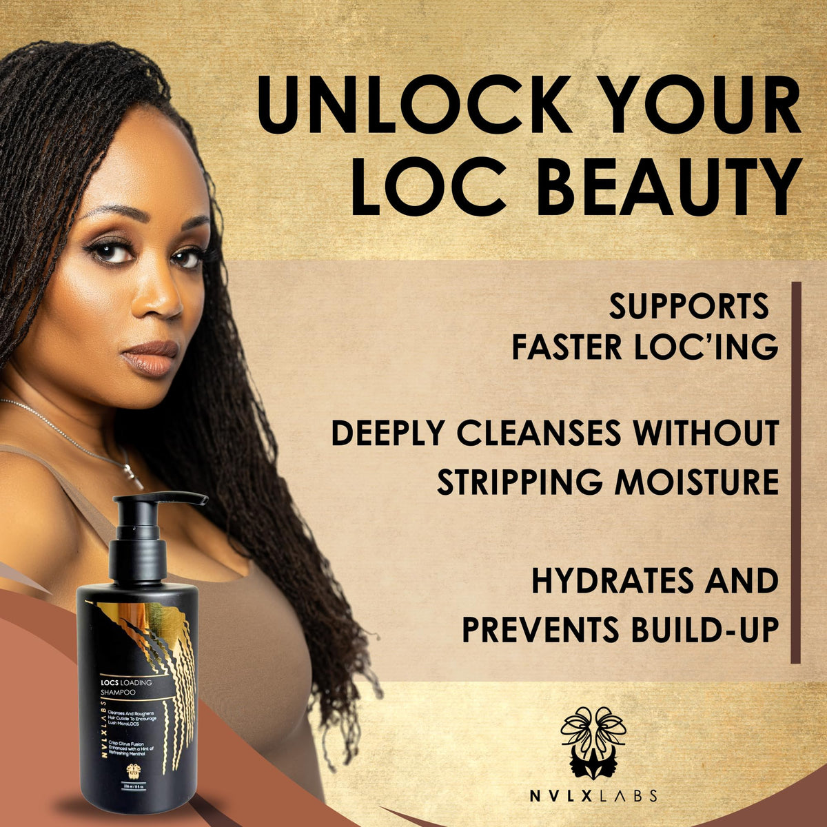 NVLX LABS Shampooing Herbal pour Dreadlocks ingrédients naturels