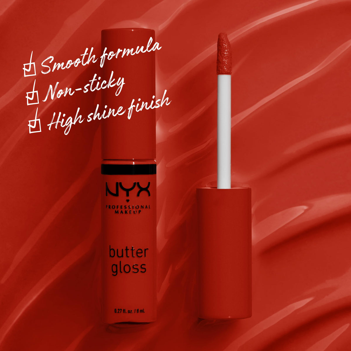 NYX Butter Gloss Apple Crisp 9g en application sur lèvres