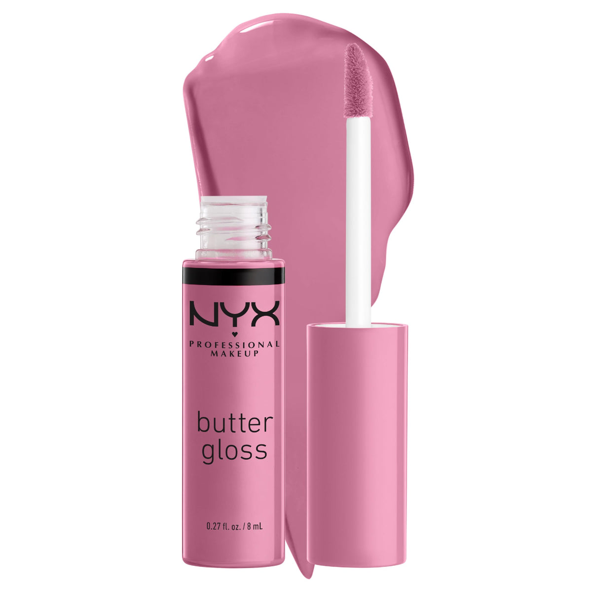 NYX Butter Gloss Eclair 20g vue avant avec couleur rose