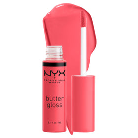 NYX Butter Gloss Sorbet 10g vue de face avec couleur corail vibrant