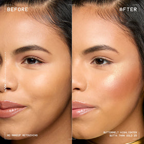NYX Buttermelt Highlighter 55g texture crémeuse sur la main