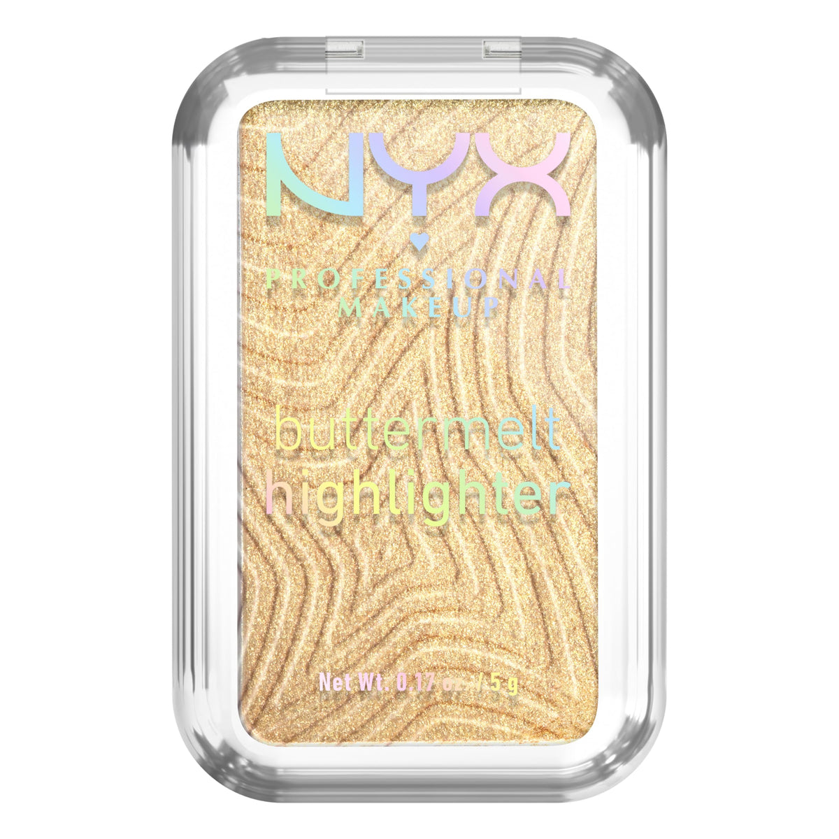 NYX Buttermelt Highlighter 55g vue avant avec éclat doré