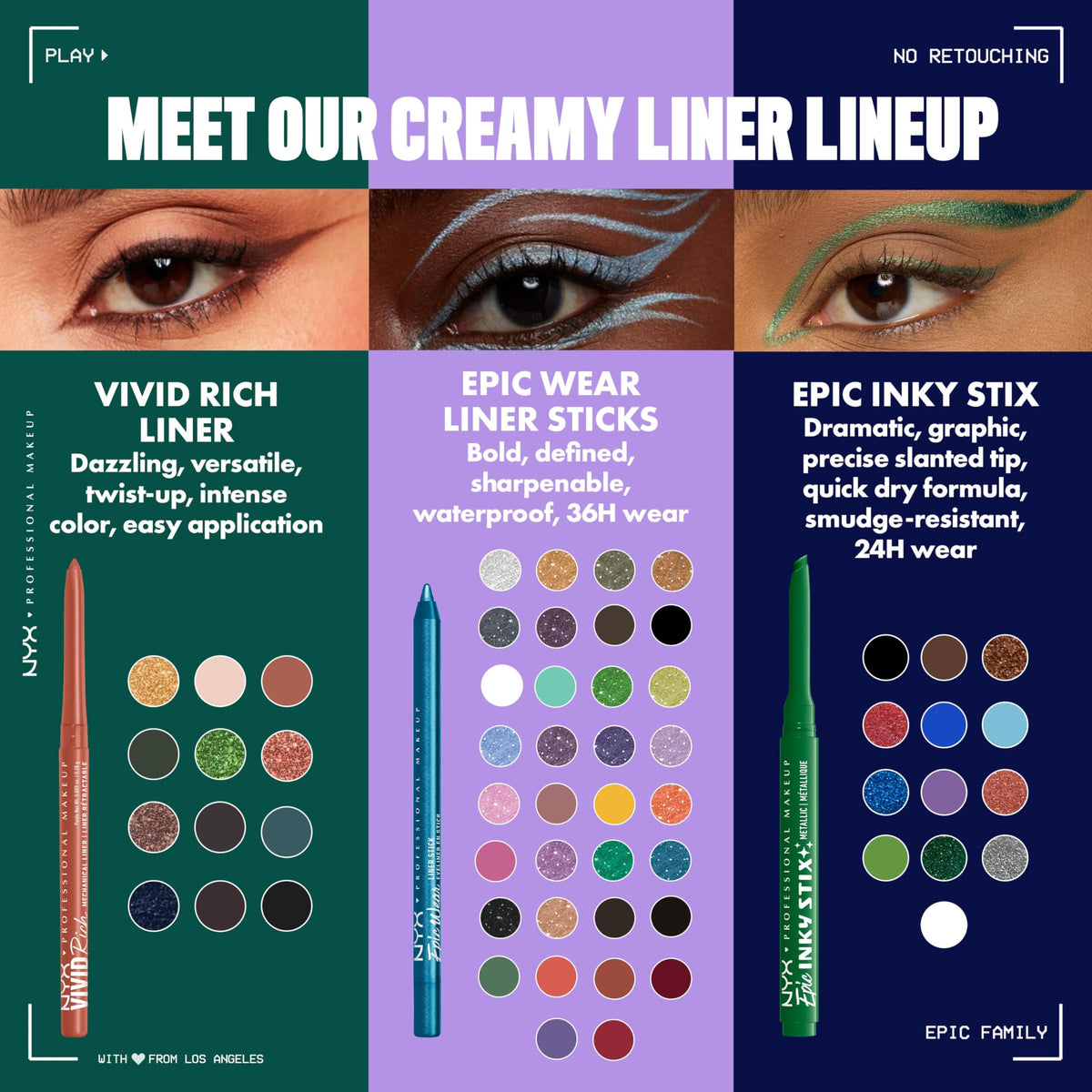 NYX Epic Inky Stix Eyeliner 13 On-Lime en action sur un œil