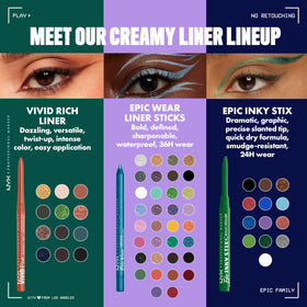 NYX Epic Inky Stix Eyeliner 13 On-Lime en action sur un œil