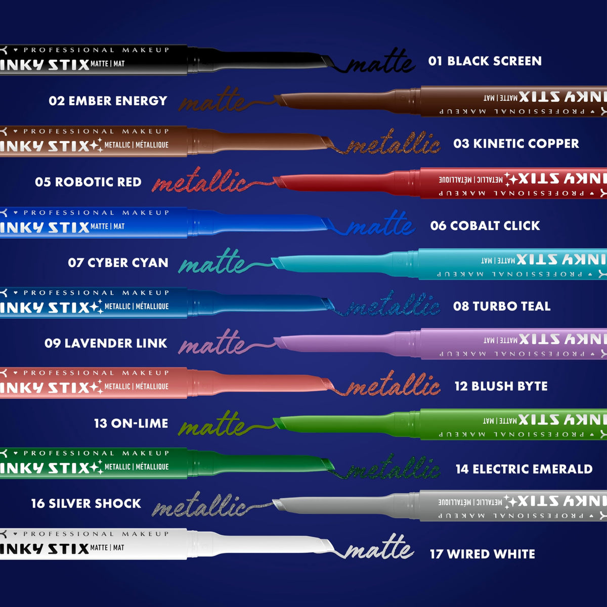 NYX Epic Inky Stix Eyeliner 13 On-Lime texture crémeuse