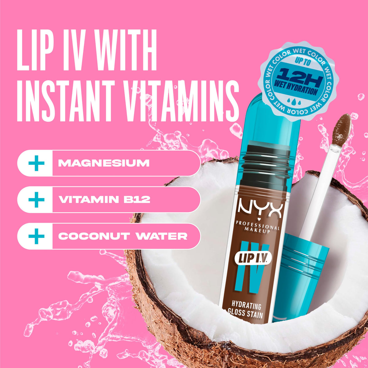 NYX Lip IV Gloss Hydratant sur fond neutre