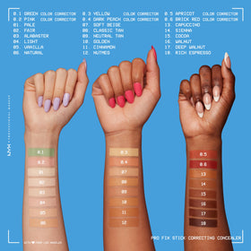 NYX Pro Fix Stick Correcting Concealer utilisé sur un visage