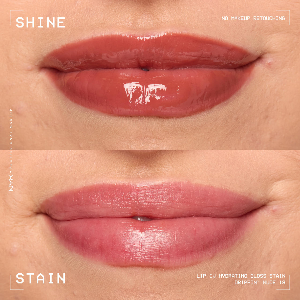 NYX PROFESSIONAL MAKEUP Lip IV Drippin' Nude texture du gloss