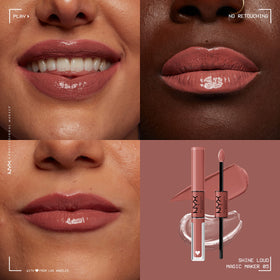 NYX PROFESSIONAL MAKEUP Shine Loud application du rouge à lèvres sur les lèvres