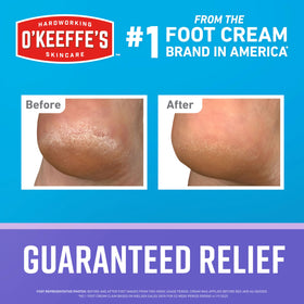 O'Keeffe's Crème de Nuit pour Pieds Sains tube ouvert montrant la texture