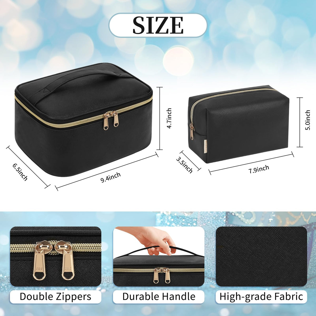 OCHEAL trousse de maquillage design élégant avec motifs floraux