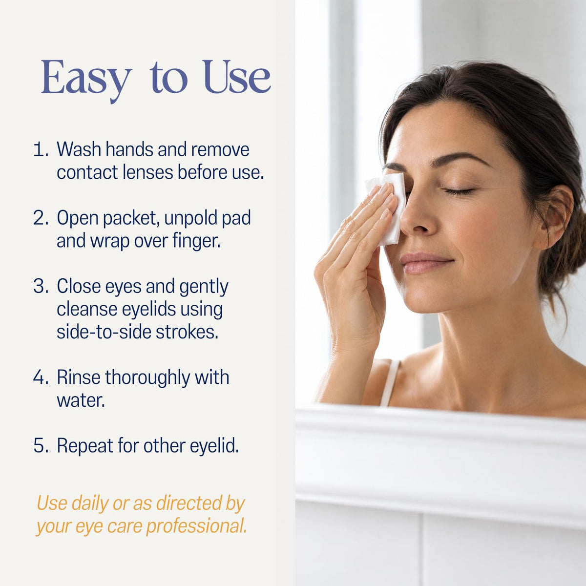 OCuSOFT lingettes nettoyantes pour paupières utilisation sur le visage
