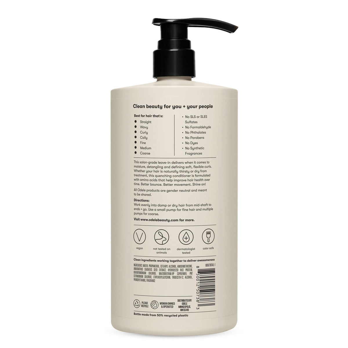 Odele Après-Shampoing Vegan 32 fl oz avec ingrédients naturels