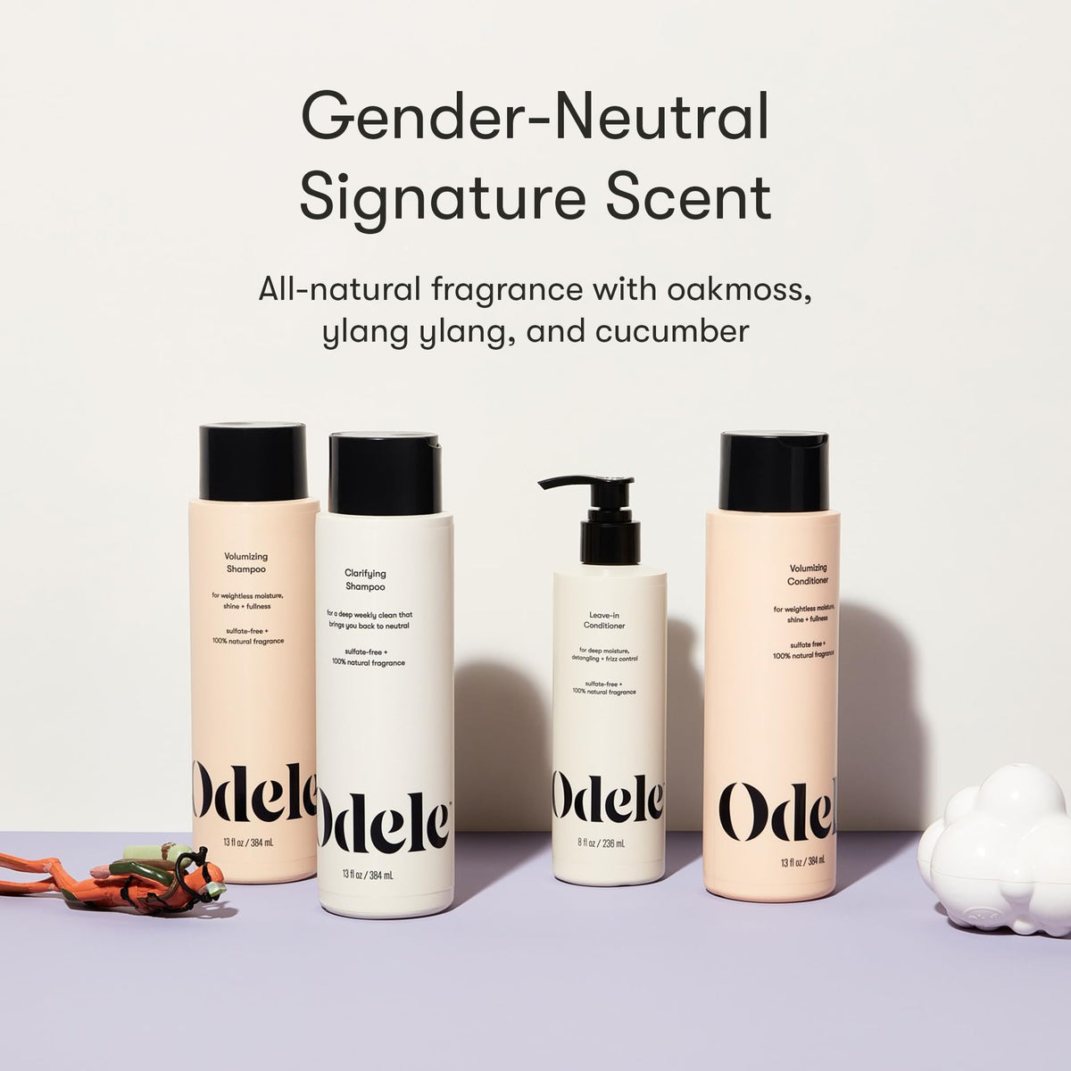Odele Après-Shampooing Vegan 236 ml à côté de produits capillaires