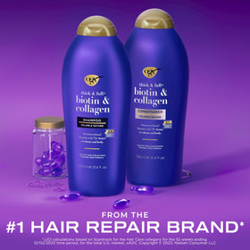 OGX Après-Shampooing Thick and Full 25,4oz bouteille vue de face