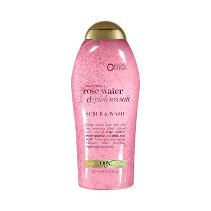 OGX Gommage Corps Sensitive Eau de Rose et Sel Marin Rose 640g vue avant