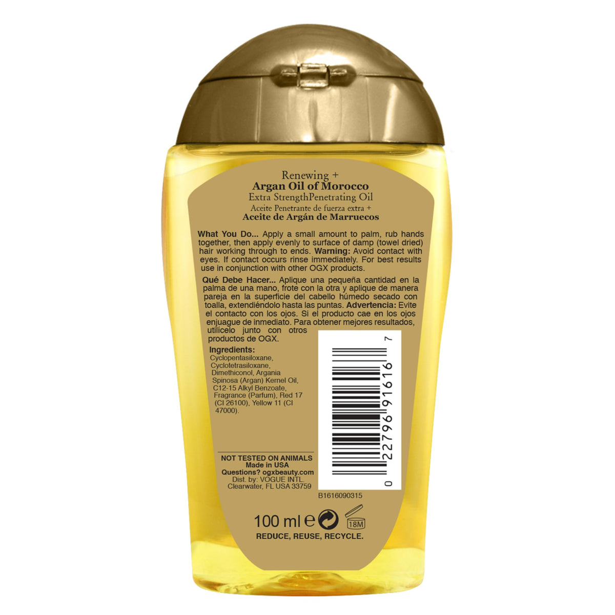 OGX huile d'argan du Maroc et accessoires de beauté