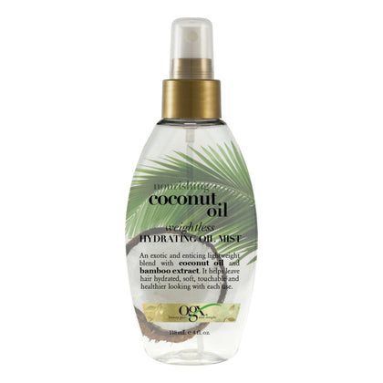 OGX Huile Hydratante Poids Léger au Coco 118g vue avant
