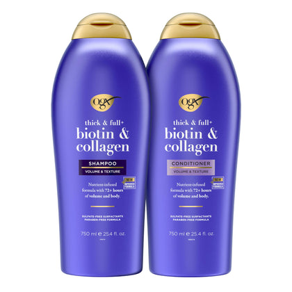 OGX Shampoo Thick and Full 25,4oz bouteille vue de face