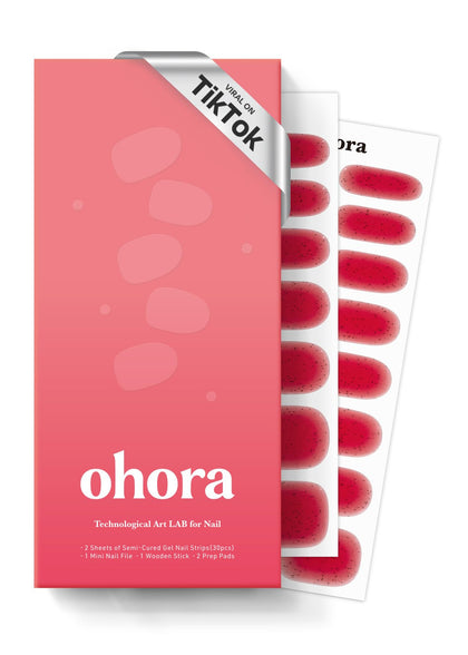 ohora bandes de vernis à ongles semi-cuites N Jelly Berry ensemble complet avec accessoires