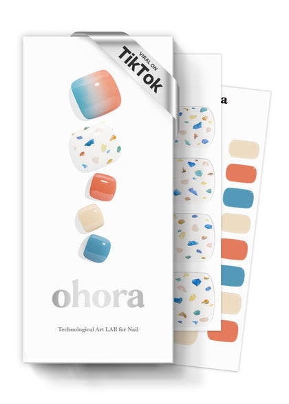 ohora Gel Semi-Cuit Strips P Bleu/Orange avant avec motifs