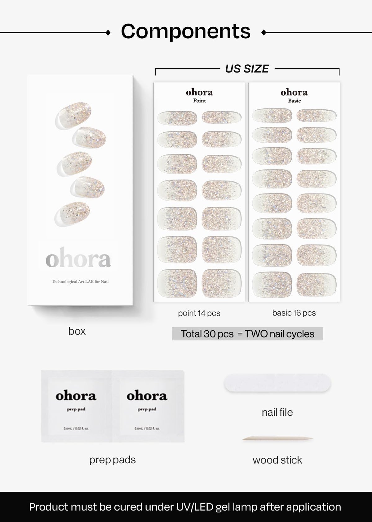 ohora Semi Gel Nail Strips in use on hands