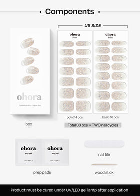 ohora Semi Gel Nail Strips in use on hands