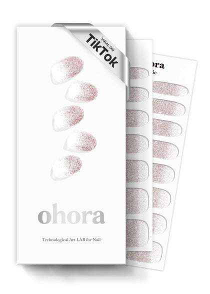 ohora Semi Gel Nail Strips nude color front view