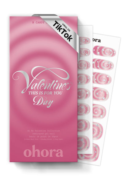 ohora Strips d'ongles en gel semi-cuits N Candy Swirl, vue de face