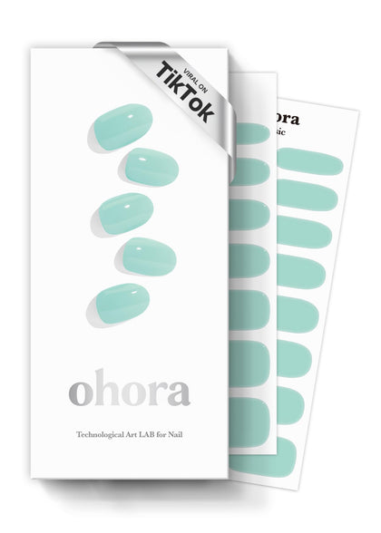 ohora Strips de Vernis Semi-Cura boîte contenant 30 wraps de couleurs vertes