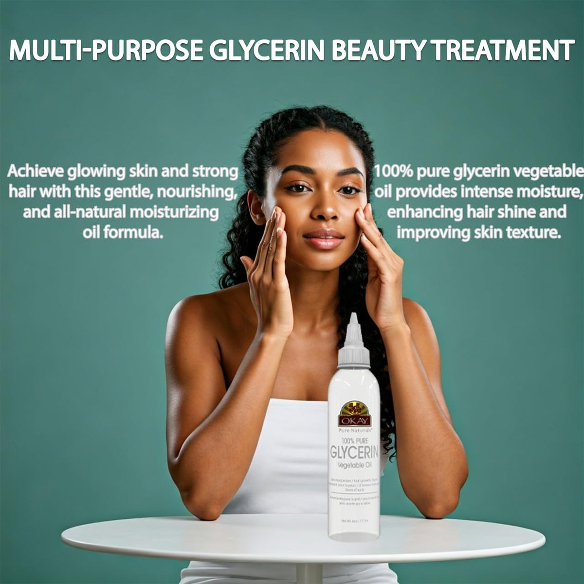 OKAY Glycerine Végétale Pure 100% en application sur la peau