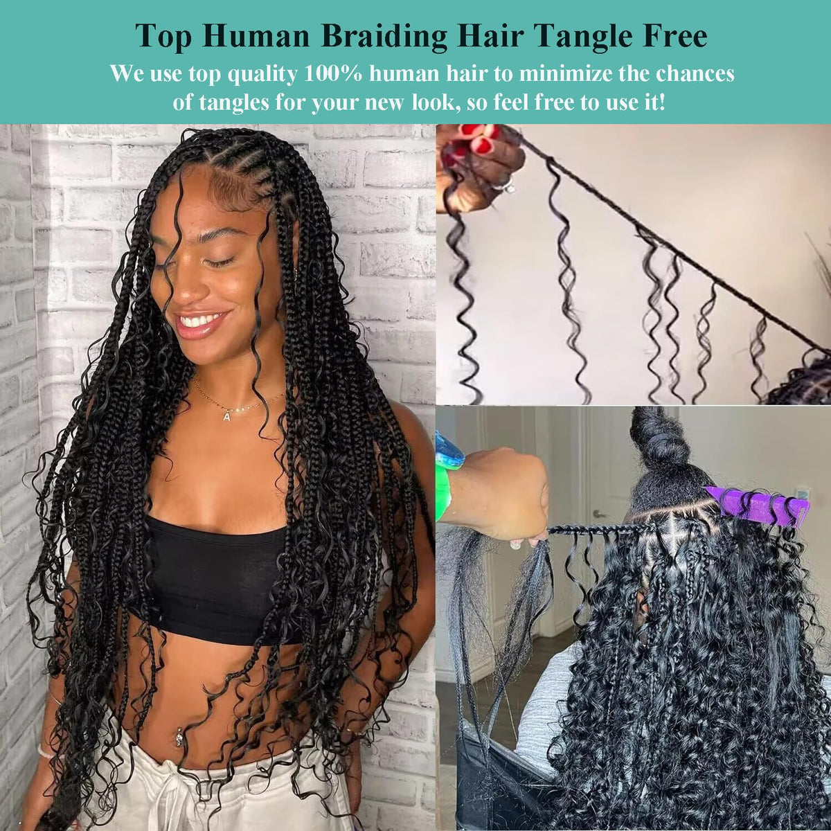 OKVOKV Cheveux Humains Bouclés en paquet