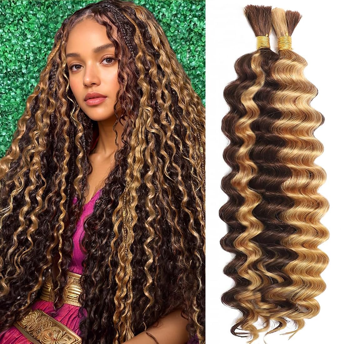 OKVOKV cheveux naturels bouclés 20 pouces, vue avant