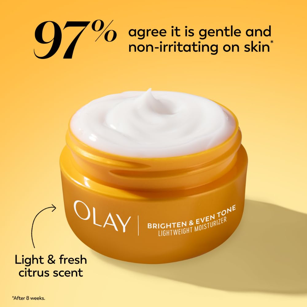 Olay Crème Hydratante Vitamine C 168g avec instructions d'utilisation