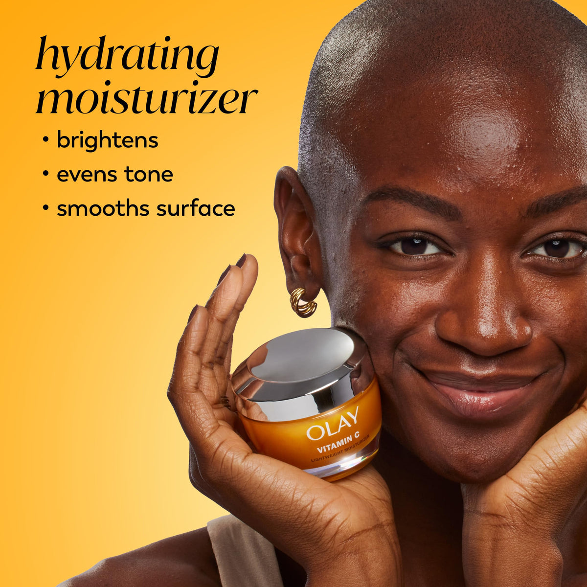 Olay Crème Hydratante Vitamine C 60g avec bouchon ouvert
