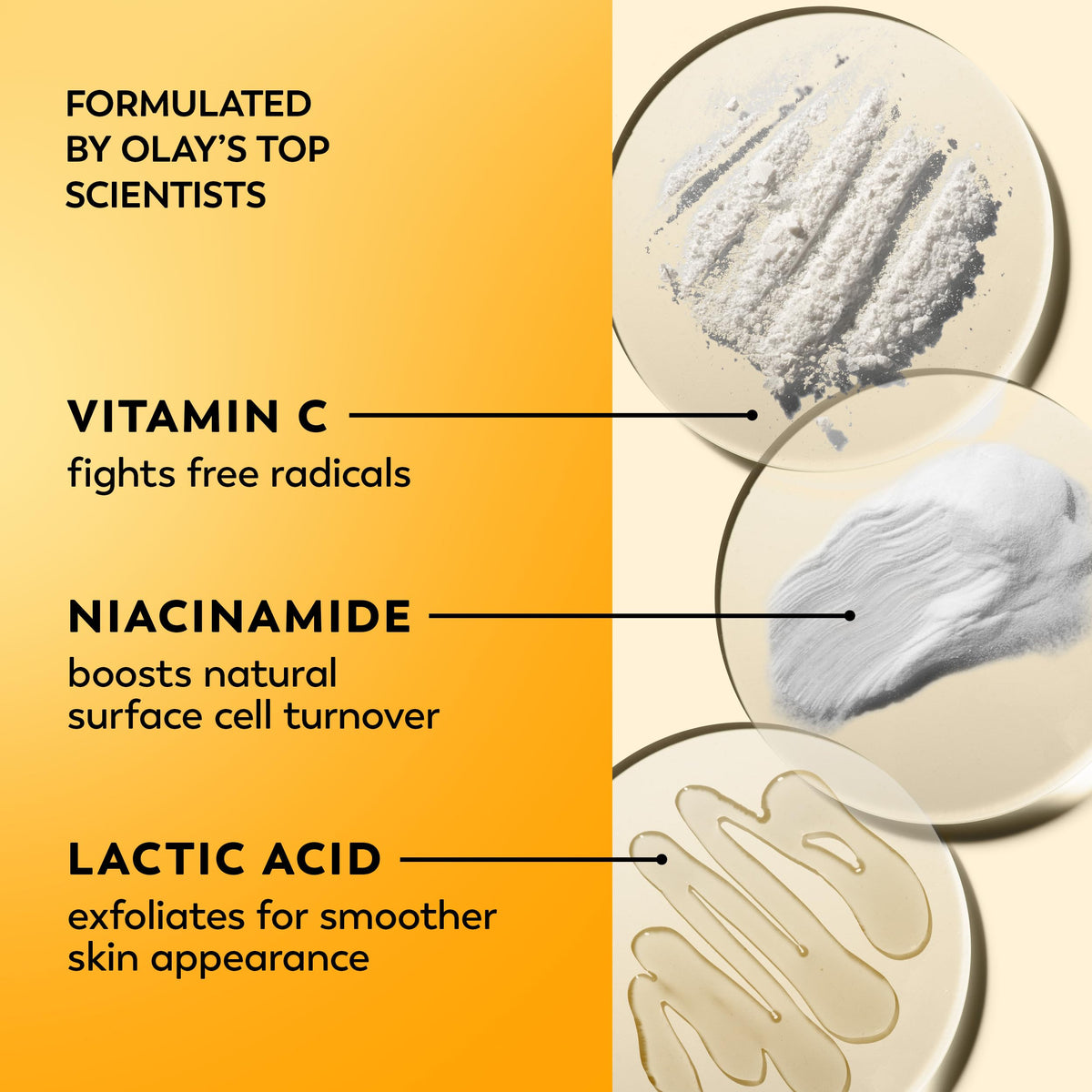 Olay Crème Hydratante Vitamine C 60g sur un fond de marbre